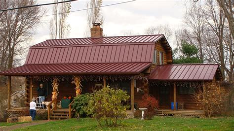 burgundy metal roof house|rustic red metal roof.